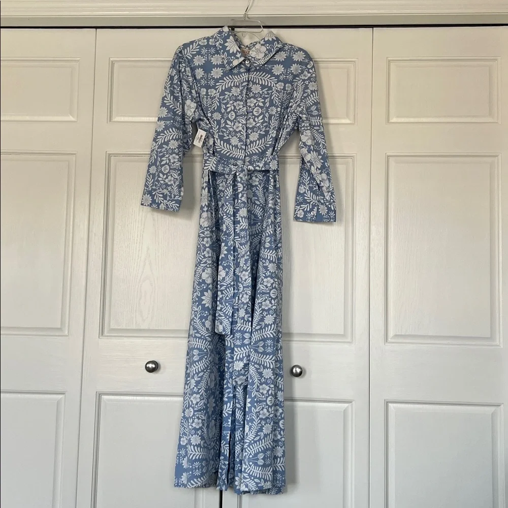 Blue & White Floral Maxi Dress by Beyond by Vera - Picture 3 of 12